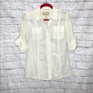 White soft wash Banana Republic button up